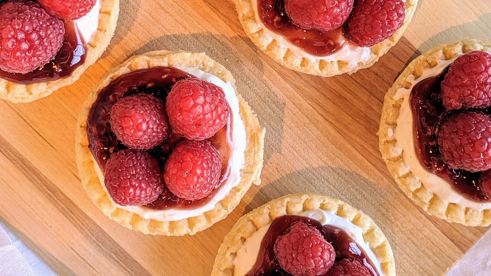 Raspberry Sour Cream Mini Tarts